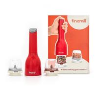 FinaMill Ensemble de moulins à poivre et sel à piles primé - Mouture réglable, éléments de meulage en céramique, lumière LED, 2 capsules à changement rapide - Parfait pour la cuisine à la maison et
