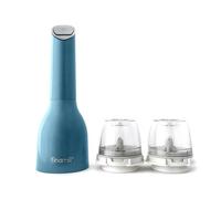 FinaMill Moulin à poivre et moulin à épices primé à piles en un, grossièreté réglable, éléments de meulage en céramique, fonctionnement en une seule touche avec lumière LED, comprend 2 dosettes