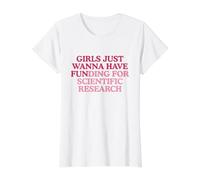 Financement pour la Recherche Scientifique Funny Gen Z Meme Scientist T-Shirt Graphique avec Valeur, Femme, Blanc, XS