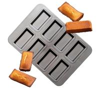 Financier Moule à gâteau - Moule à douze cavités, ustensiles de cuisson en acier au carbone | Pièce à biscuits rectangulaire pour créer efficacement des mini barres à et des barres granola dans