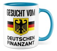 Finanzen Tasse avec inscription en allemand - Cadeau recherché par le bureau des impôts allemand - Tasse à café 330 ml en céramique - Sarcasme Ironie Humour Bureau Inscription amusante Tasse à café