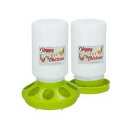 FINCA CASAREJO Abreuvoir et Mangeoire pour Poussins et Cailles - Pack Mangeoire 1Kg + Abreuvoir 1L Happy Chickens - Design Adapté à la Taille des Poussins