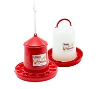 FINCA CASAREJO Pack Mangeoire 2 kg + Abreuvoir 3L pour Poules et Autres Volailles - Pack Happy Chickens - Corde Incluse pour Trémie