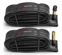 Fincci Chambre a air 26 Pouces - Paire Chambres à air VTT 26x 1.25 x 1.35 x 1.50 Pouces de Valve Schrader 48 mm pour Route Slick bici, Bicyclette, Electricity Vélo - Un Paquet de 2 Accessoire VTT