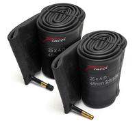 Fincci Chambres à Air Fatbike VTT 26 x 4.0 Pouces - Paire Chambre a air 26" avec Valve Schrader 48mm pour Route bici, Montagne Bicyclette, Electricity Vélo - Convient Sable, Neige, Terre, sentiers