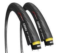 Fincci Conna Pneu Velo Route 700с x 23с - Paire Slick Tire 23-622 avec Protection Anti-Crevaison 1mm pour Home Trainer, Adulte & Route & Course Vélo, Tournée Bicyclette - 60 TPI - Un Paquet de 2