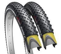 Fincci Gravel Velo Pneu 29 x 2.1 Pouces - Paire Noir Réfléchissant Pliable Tire 52-622 avec 1mm Nylon Protection Anti Crevaison 30 TPI, Bike Pneus pour VTC, Montagne & Electrique Vélo - Pack 2