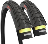 Fincci Paire de 2 Pneus VTT 26x1.95 Pouces Pliable 60 TPI Protection Anti-Crevaison 3mm pour Vélo Montagne Hybrid Adaptés VTT, E-Bike Électrique, Trails Techniques et Confort Quotidien