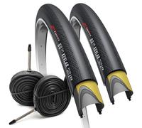 Fincci Pneu Velo Route 700x28c 28-622 Slick avec 2 Chambres Presta Kit 2+2