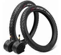 Fincci Pneu VTT 27.5x2.10 55-584 Pliable avec Chambres à Air 27.5 pour VAE | Pneus VTT Pliables 27.5x2.10, ETRTO 55-584 et Chambres à Air 27.5 - Pour VTT, Montagne, Vélo de Route et VAE - Lot de 2