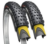 Fincci Pneu VTT 29 Pouces Pliable - Pack de 2 Pneus pour Vélo de Montagne | Pneu 29x2.25 ETRTO 57-622 Kevlar 60 TPI 35-50 PSI - Anti-Crevaison LVL3 1mm pour VTT XC Trail Vélo Électrique VAE VTC Adulte