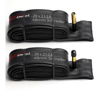 Fincci Velo Chambre a Air 29 - Paire Chambres à Air 29 x 2.10 x 2.2X 2.3 x 2.35 x 2.4 x 2.5 x 2.6 avec Valve Schrader 48mm pour Montagne & Hybrid & Electrique & Route Vélos, VTT Homme Adulte - Pack 2