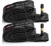 Fincci Velo Chambre a Air 700 x 35c 38c 40c 42c 44c 46c 48c - Pair Chambres à Air 28-29" avec 48 mm Schrader Valve, pour Vélo de Course, Route, Gravel, de Ville, Vintage, électrique Homme - Pack 2