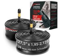 Fincci Velo Сhambre a Air 27.5 - Paire Chambres à Air 27.5 x 1.95 x 2.0 x 2.125 avec Valve Schrader 48mm pour Montagne & Hybrid & Electrique & Route Vélos, VTT Homme Adulte