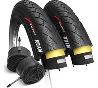 Fincci Velo Pneus 700 x35c avec 2x Chambre a Air Presta 37-622 - Paire Pliable Tire 28 x 1.35 Pouces avec Protection Anti Crevaison 1mm 30 TPI pour Urbain & Tournée & Électrique & Route & Hybrid Velos
