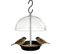 Finch Feeder - 9.45in Bird Tray | Wild Bird Feeders for Outside with Rain Proof Dome, Squirrel Proof ABS Stainless Steel Weather Resistant Hanging Tool, 180g Large Capacity for Garden Yard Deck