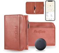 Find&co Portefeuille Homme en Cuir Véritable, Smart Tag Android Inclus, Pochette Compatible AirTag, Protection RFID Anti-Perte, 8 Cartes, Couture Renforcée, Design Élégant Classique