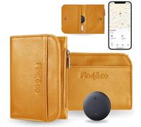 Find&co Portefeuille Homme en Cuir Véritable, Smart Tag Android Inclus, Pochette Compatible AirTag, Protection RFID Anti-Perte, 8 Cartes, Couture Renforcée, Design Élégant Classique