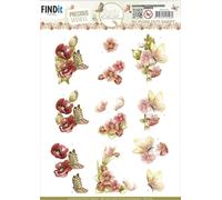 Find It Trading Precious Marieke Punchout Sheet-Red, Beautiful Butterfly