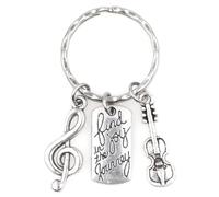 Find Joy in the Journey Clé de Sol pour violoncelle pour violon Keychain 113 m