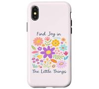 Find Joy in The Little Things Affirmation Florale de Printemps Coque pour iPhone X/XS