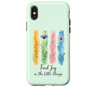 Find Joy in The Little Things Affirmation Florale de Printemps Coque pour iPhone X/XS