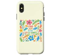 Find Joy in The Little Things Affirmation Florale de Printemps Coque pour iPhone X/XS