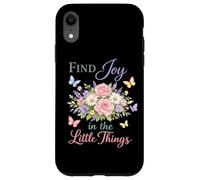 Find Joy in The Little Things Affirmation Florale de Printemps Coque pour iPhone XR