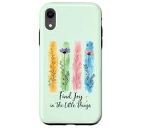 Find Joy in The Little Things Affirmation Florale de Printemps Coque pour iPhone XR