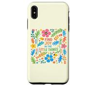 Find Joy in The Little Things Affirmation Florale de Printemps Coque pour iPhone XS Max