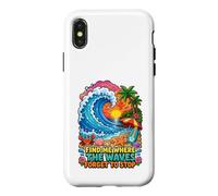 Find Me Where The Waves Forget to Stop Beach Surf Coque pour iPhone X/XS