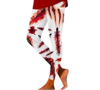 Find Pantalon Thème Halloween Imprimé Amusant Leggings de Fitness Serré Pantalon de Yoga Femme Opaque Noir, Gris clair., XXL