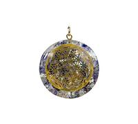 Find Something Different - Pendentif rond en orgonite et améthyste, motif Fleur de Vie