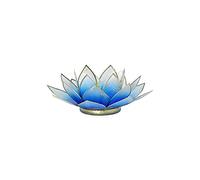 Find Something Different Trouver Quelque Chose de Bleu Clair Capiz Coque Lotus Thé Lumière Bougie Titulaire, en Bambou, Multicolore