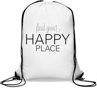 Find Your Happy Place Sac de gym décontracté avec cordon de serrage Blanc