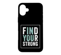 Find Your Strong Motivational Gym Workout Fitness Coque pour iPhone 16 Plus