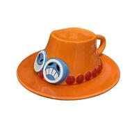 FINDAMAZE Anime Tasse à café, Ace's Straw Hat Mug, Tasse à café en céramique, Tasse à Lait, Cadeaux pour Noël, Anniversaire (Ace)