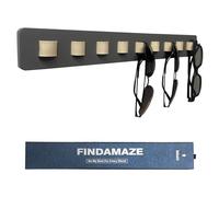 FINDAMAZE Rangement Lunette de Soleil en Bois Presentoir Lunettes,Organisateur de Lunettes 9 Fents Support Lunette,Décoration D'intérieur,Gris-1pcs-long