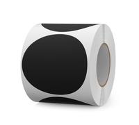 FINDAT 500 pièces Gommettes Autocollantes Noires Rondes 76 mm Rouleau
