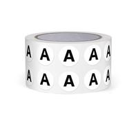 FINDAT Autocollants Lettres Alphabet Noir 13 mm Lettre A Unique 1000 Étiquettes Rondes Adhesifs Vinyle Imperméables Rouleaux pour Scrapbooking Ecole Education Usines Magasins