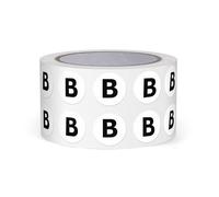 FINDAT Autocollants Lettres Alphabet Noir 13 mm Lettre B Unique 1000 Étiquettes Rondes Adhesifs Vinyle Imperméables Rouleaux pour Scrapbooking Ecole Education Usines Magasins