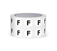 FINDAT Autocollants Lettres Alphabet Noir 13 mm Lettre F Unique 1000 Étiquettes Rondes Adhesifs Vinyle Imperméables Rouleaux pour Scrapbooking Ecole Education Usines Magasins