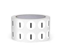 FINDAT Autocollants Lettres Alphabet Noir 13 mm Lettre I Unique 1000 Étiquettes Rondes Adhesifs Vinyle Imperméables Rouleaux pour Scrapbooking Ecole Education Usines Magasins