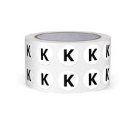 FINDAT Autocollants Lettres Alphabet Noir 13 mm Lettre K Unique 1000 Étiquettes Rondes Adhesifs Vinyle Imperméables Rouleaux pour Scrapbooking Ecole Education Usines Magasins