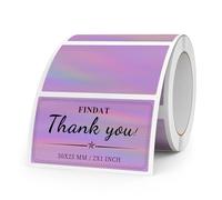 FINDAT Étiquette Thermique Holographique 50 x 25 mm Rouleau Imperméable Vinyle Imprimante Violet Laser Autocollante Thermique pour Bureau Logo Design QR Expédition 200 Pièces