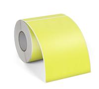FINDAT Étiquette Thermique Jaune 4 X 6 Vinyle Imperméable Imprimante Etiqueteuse Adhésives Thermiques pour Adresses Codes-Barres Bureau Logos 250 Pièces