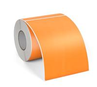 FINDAT Étiquette Thermique Orange 4 X 6 Vinyle Imperméable Imprimante Etiqueteuse Adhésives Thermiques pour Adresses Codes-Barres Bureau Logos 250 Pièces
