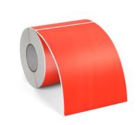 FINDAT Étiquette Thermique Rouge 4 X 6 Vinyle Imperméable Imprimante Etiqueteuse Adhésives Thermiques pour Adresses Codes-Barres Bureau Logos 250 Pièces