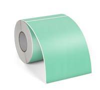 FINDAT Étiquette Thermique Vert 4 X 6 Vinyle Imperméable Imprimante Etiqueteuse Adhésives Thermiques pour Adresses Codes-Barres Bureau Logos 250 Pièces