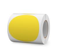 FINDAT Étiquettes Autocollantes Rondes 100 mm Jaune Rouleau Vinyle 300 Gommettes Imperméable Écriture Marqueur pour Déménagement Bureau